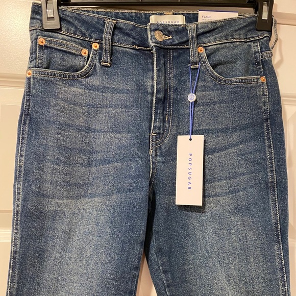 NWT POPSUGAR Kick Flare Jeans w/ Raw Bottom Hem - Picture 4 of 16